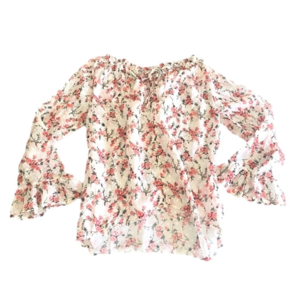 Sheer Rose Print blouse 